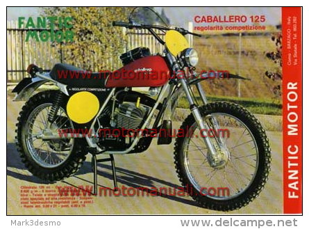 Fantic Motor 125 Regolarità 1974  Depliant Originale - Genuine Factory Sales Brochure Catalog Prospekt - Motos