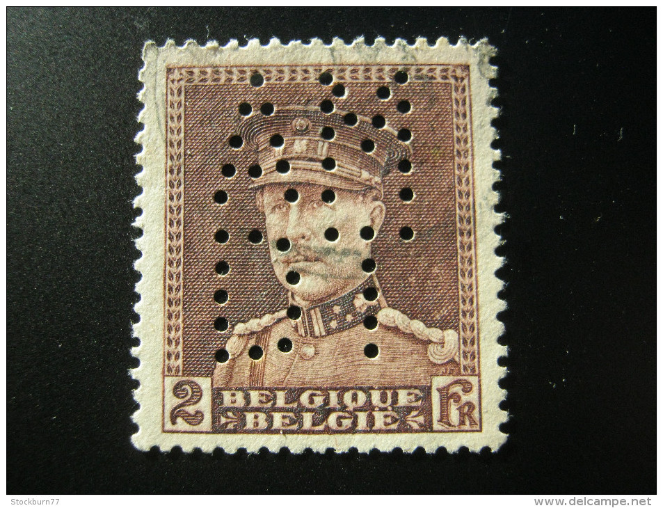 Belgien   ,  FIRMENLOCHUNG , Perfin , 2 Scans  , Selten - 1909-34