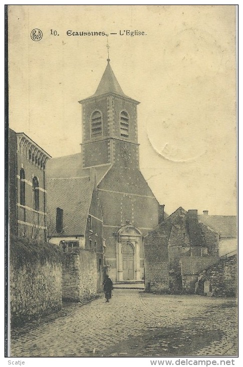 Ecaussines.  -   L'Eglise  -  Prachtige Kaart  ;  1920 Naar  Frameries - Ecaussinnes