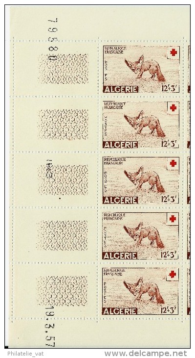 FRANCE / ALGERIE N° 343 et 344 soit 2 feuilles de 25 ex. Côte luxe 485 e - A voir absolument   (Lot n°1066)