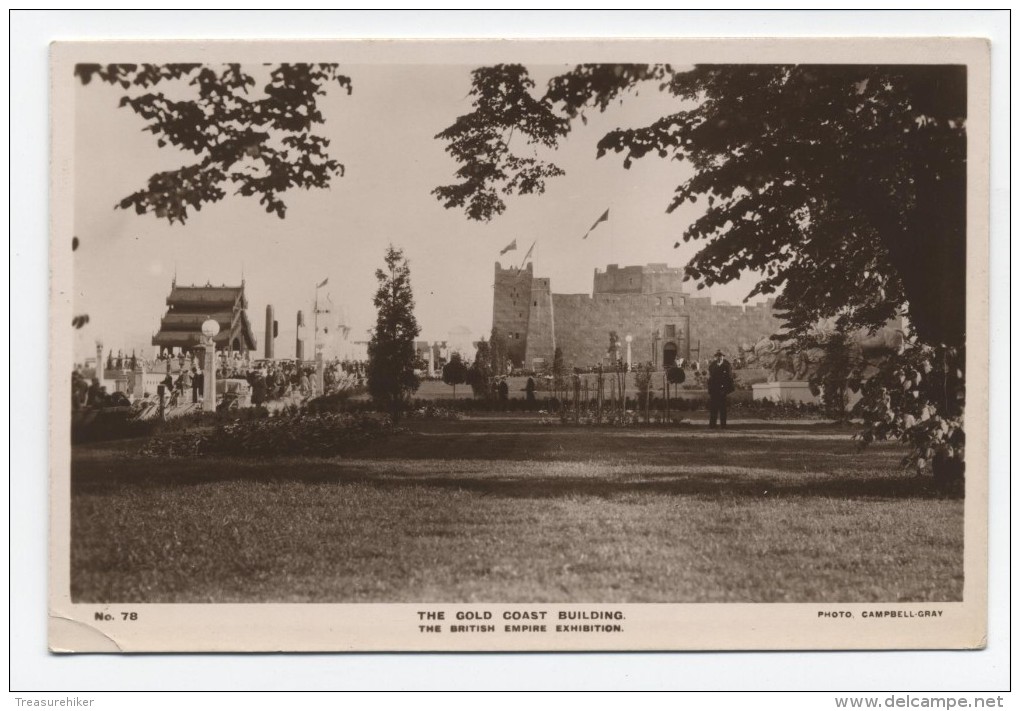 ENGLAND ~ RPPC British Empire Exhibition WEMBLEY Middlesex 1925 Gold Coast Building - Middlesex