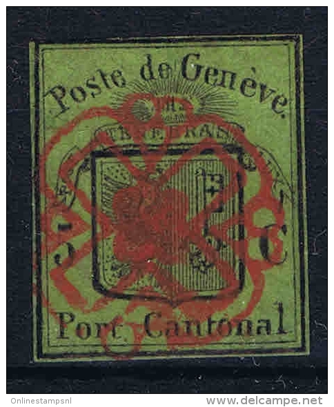 Switserland, 1845 Yv Nr 3A Used Signed/ Signé/signiert/ Approvato  Geneve - 1843-1852 Timbres Cantonaux Et  Fédéraux
