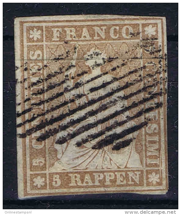 Switserland, 1854 Yv Nr 26 D Papier Mince Used - Usati