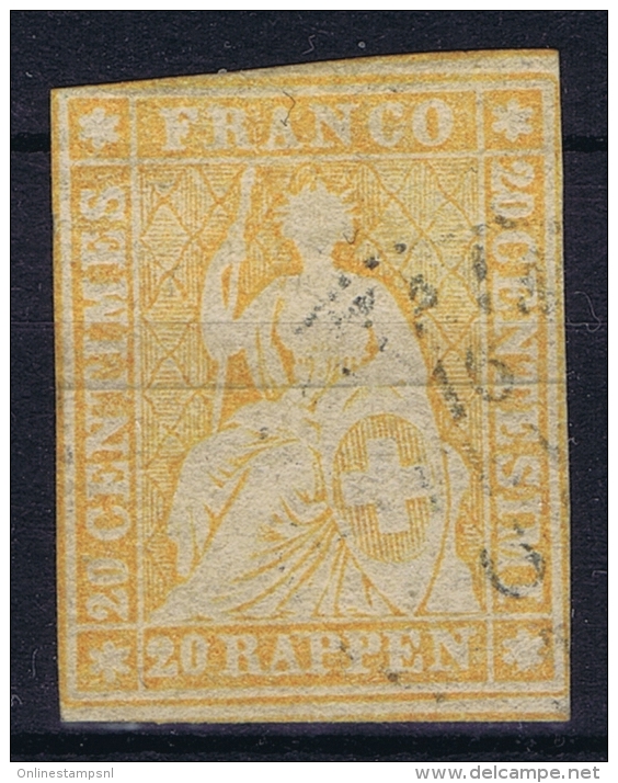 Switserland, 1854 Yv Nr 29 A Used - Gebruikt