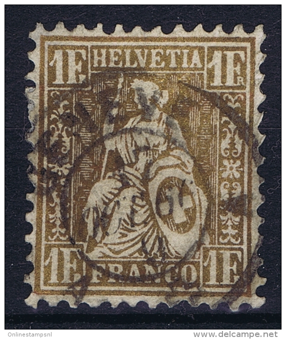 Switserland, 1862 Yv Nr 41 A  Used  Mi Nr 28  Dark Doré - Gebraucht