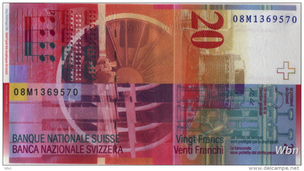 Switzerland 20 Francs (P69) 2008 -UNC- - Suiza