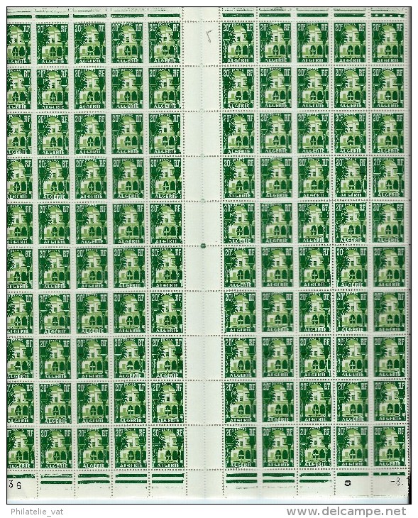 FRANCE / ALGERIE N° Yvert 341 Soit 1 Feuille De 100 Ex - Côte Luxe 97 3 - A Voir Absolument   (Lot N°1071) - Used Stamps