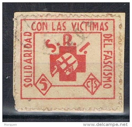 Viñeta Guerra Civil 5 Cts S.R.I. Victimas Del Fascismo º - Spanish Civil War Labels