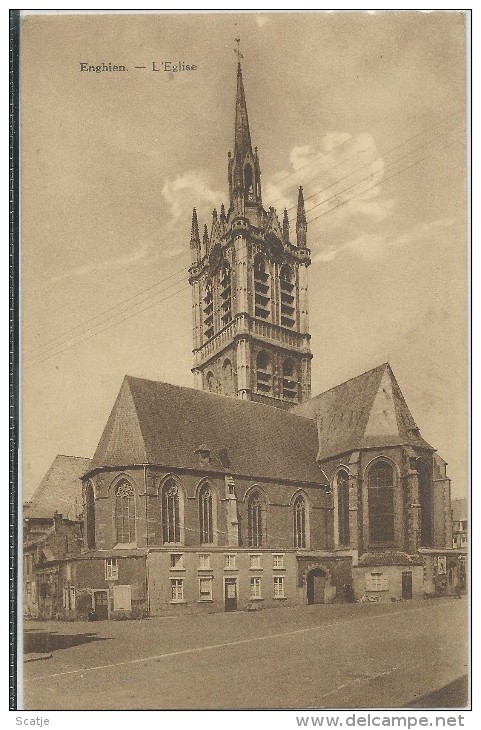 Enghien.  -  L'Eglise;  1938  Naar Mons - Enghien - Edingen