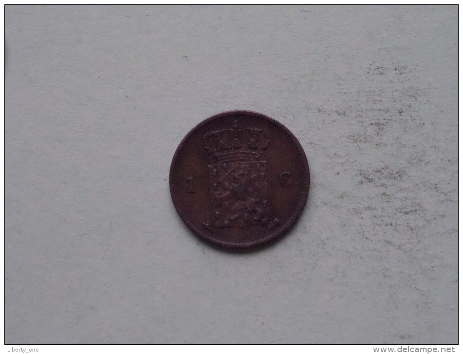 1863 - 1 Cent / KM 100 ( Uncleaned Coin - For Grade, Please See Photo ) !! - 1849-1890 : Willem III