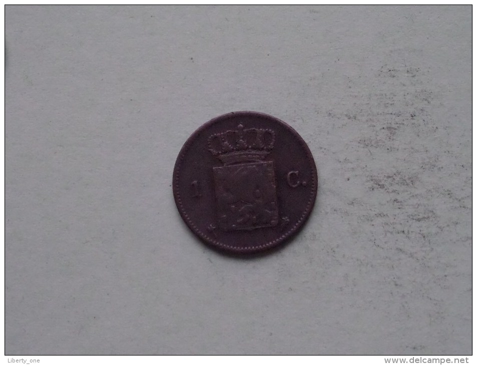 1877 - 1 Cent / KM 100 ( Uncleaned Coin - For Grade, Please See Photo ) !! - 1849-1890 : Willem III