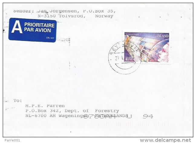 Iceland Island 1998 EUROPA CEPT Space Satellite Cover - Covers & Documents