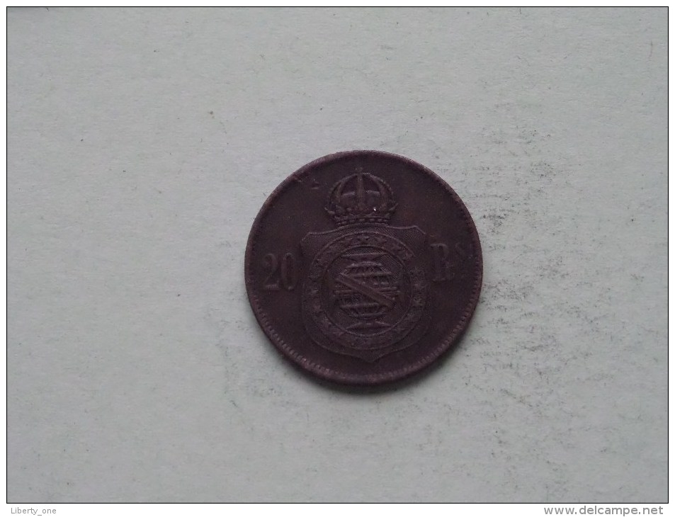 1869 - 20 Reis / KM 474 ( Uncleaned Coin - For Grade, Please See Photo ) !! - Brésil