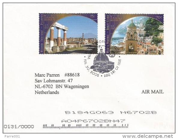 United Nations 2002 New York Italy UNESCO World Heritage Welterbe Pompeii Amalfi Coast FDC Cover - Lettres & Documents