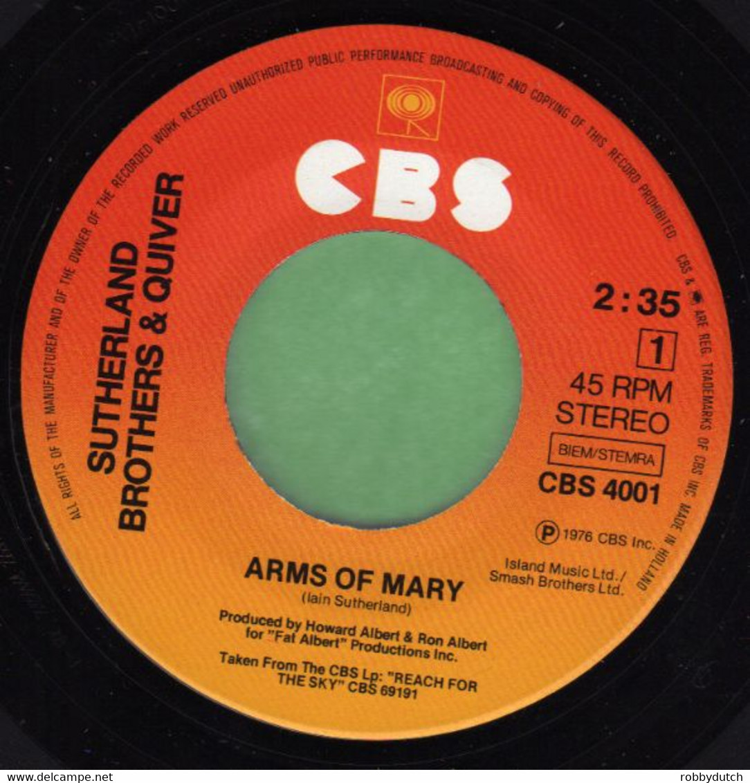* 7" *  SUTHERLAND BROTHERS & QUIVER - ARMS OF MARY (Holland 1976) - Disco, Pop