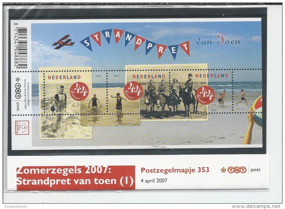 Pz.- Nederland Postfris PTT Mapje Nummer 353 - 04-04-2007 - Zomerzegels 2007: Strandpret Van Toen. 2 Scans - Neufs