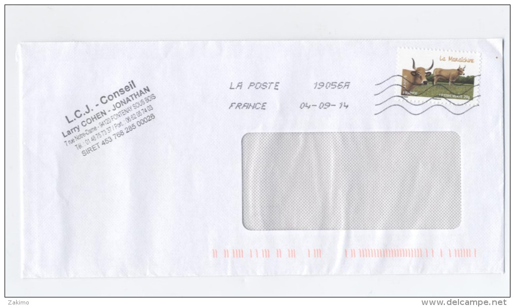 LETTRE 2014-VACHES -E475 - Covers & Documents