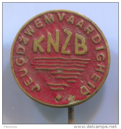 Swimming / Schwimmen - KNZB, Koninklijke Nederlandse Zwem Bond, Royal Dutch Swimming Fed Netherlands, Vintage Pin, Badge - Zwemmen