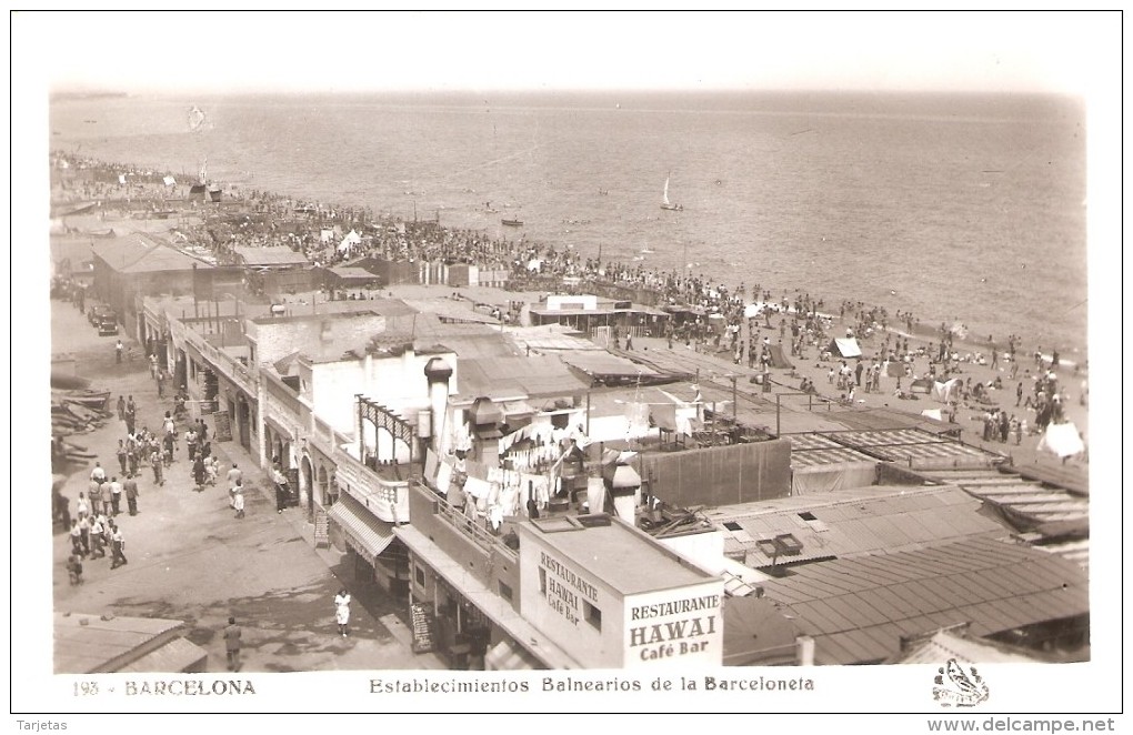 POSTAL DE BARCELONA DE LOS ESTABLECIMIENTOS BALNEARIOS DE LA BARCELONETA  (ORIOL) - Barcelona