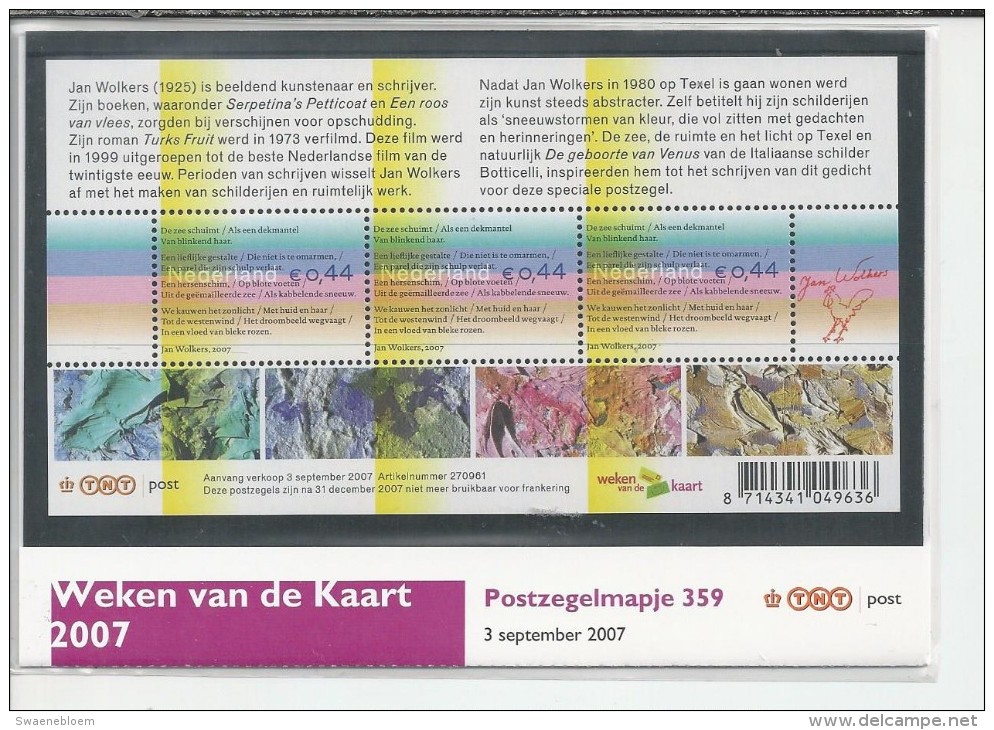 Pz.- Nederland Postfris PTT Mapje Nummer 359 - 03-09-2007 - Weken Van De Kaart. 2 Scans - Unused Stamps