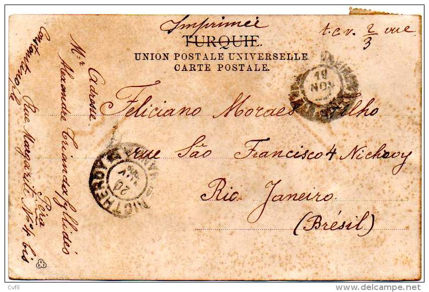 AUSTRIAN OFFICE In TURKEY 1906 - Postal Card Bearing A 10 Para From Constantinople To Nictheroy, Brazil - Levant Autrichien