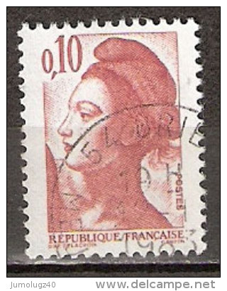 Timbre France Y&T N°2179 (02) Obl. Liberté De Gandon. 10 C. Rouge-brun. Cote 0.15 € - 1982-1990 Liberté De Gandon