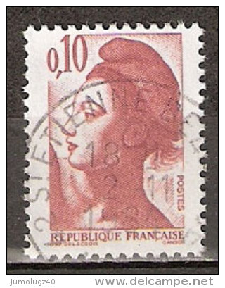 Timbre France Y&T N°2179 (04) Obl. Liberté De Gandon. 10 C. Rouge-brun. Cote 0.15 € - 1982-1990 Liberté De Gandon