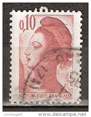 Timbre France Y&T N°2179 (05) Obl. Liberté De Gandon. 10 C. Rouge-brun. Cote 0.15 € - 1982-1990 Liberté De Gandon