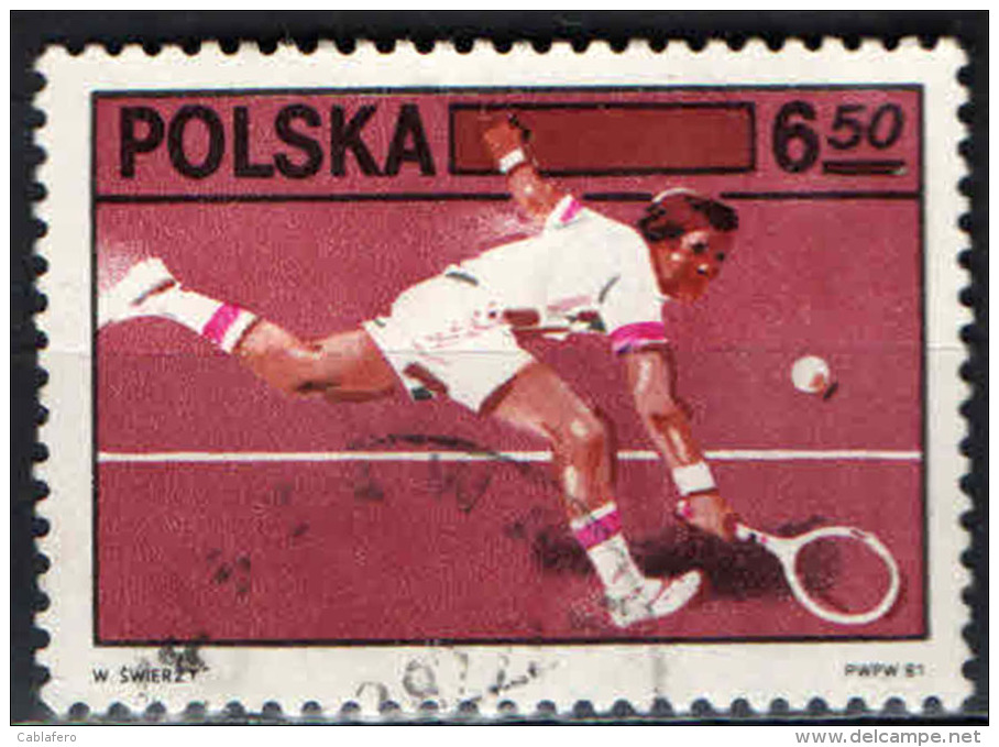 POLONIA - 1981 - 60° ANNIVERSARIO DELLA FEDERAZIONE DEL TENNIS POLACCA - Gebruikt