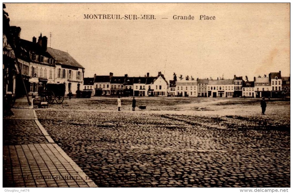 62-MONTREUIL SUR MER..GRANDE PLACE....CPA ANIMEE - Montreuil