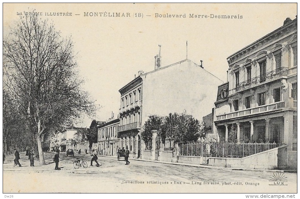 La Drôme Illustrée, Montélimar, Boulevard Marre-Desmarais - Collection Artistique Lux, Edition Lang, Carte N° 18 - Montelimar
