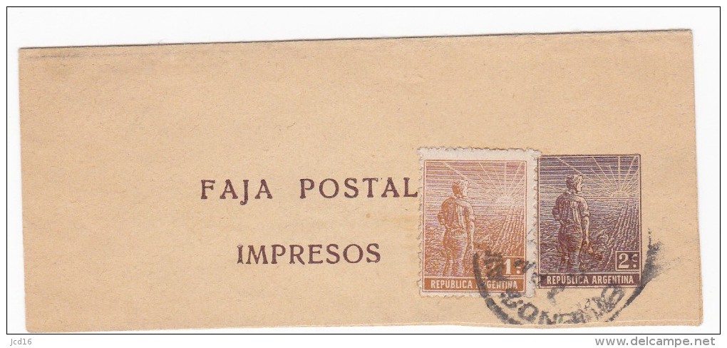 ARGENTINE Entiers Postaux N° YT 169 2c & Timbre N° 169 1c FAJA POSTAL IMPRESOS - Enteros Postales