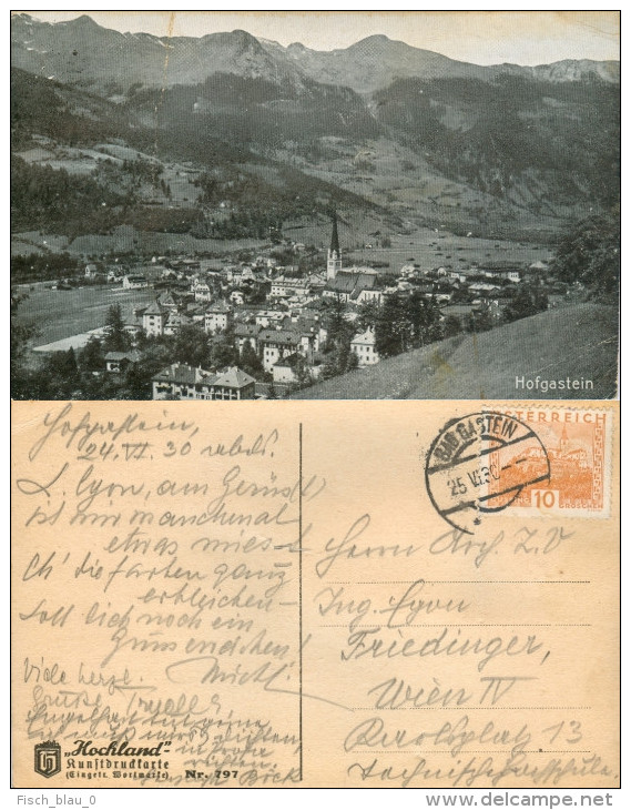 AK Salzburg 5630 Bad Hofgastein Hochland Kunstdruckkarte 1930 Österreich AUSTRIA Autriche Ansichtskarte Postcard - Bad Hofgastein