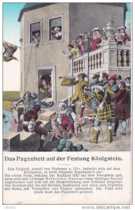 AK Königstein - Das Pagenbett Auf Der Festung Königstein  - 1931 (10778) - Koenigstein (Saechs. Schw.)