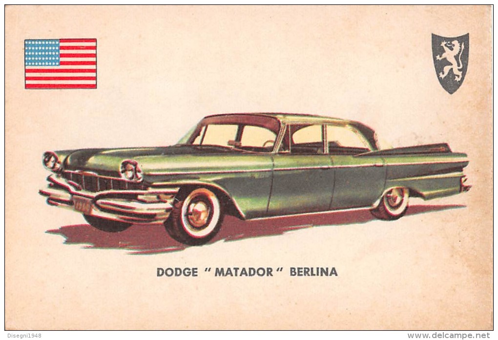 02773 "DODGE MATADOR SEDAN"  CAR.  ORIGINAL TRADING CARD. " AUTO INTERNATIONAL PARADE, SIDAM - TORINO"1961 - Engine