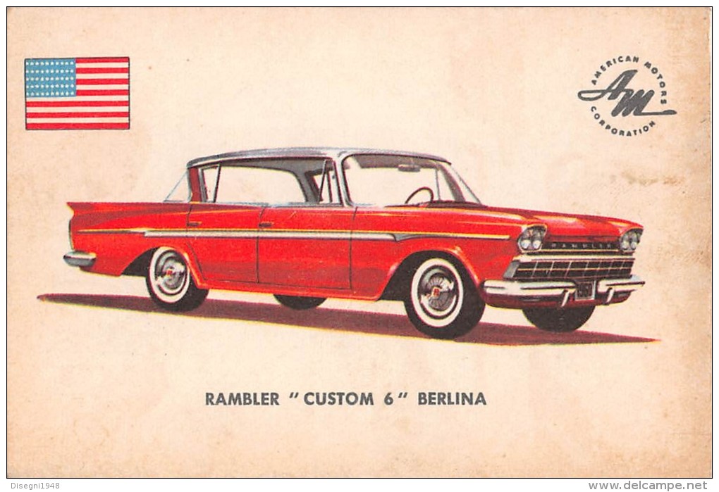 02774 "RAMBLER MATADOR SEDAN"  CAR.  ORIGINAL TRADING CARD. " AUTO INTERNATIONAL PARADE, SIDAM - TORINO"1961 - Engine