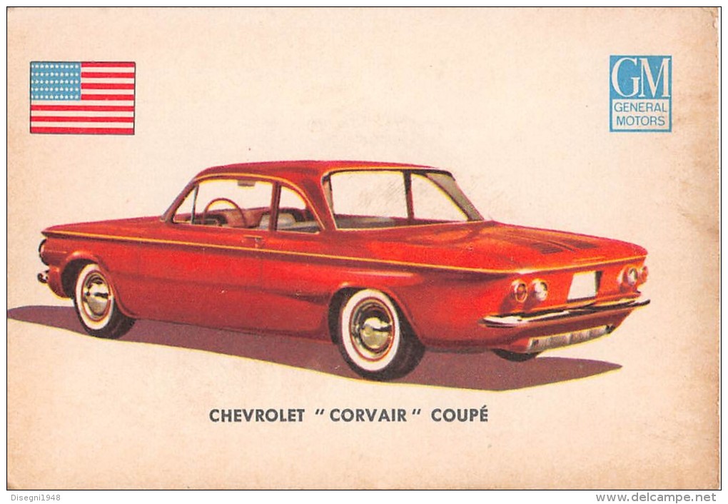 02775 "CHEVROLET CORVAIR COUPE´"  CAR.  ORIGINAL TRADING CARD. " AUTO INTERNATIONAL PARADE, SIDAM - TORINO"1961 - Motoren