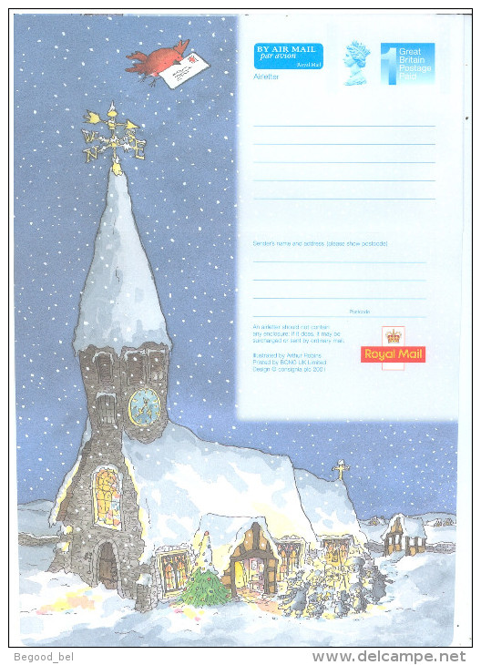 GB  -   MNH/*** -  AEROGRAMME - CHRISTMAS 2001 - Lot 10831 - Stamped Stationery, Airletters & Aerogrammes