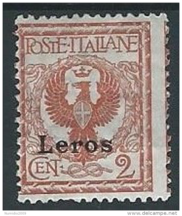 1912 EGEO LERO AQUILA 2 CENT MH * - G019 - Ägäis (Lero)