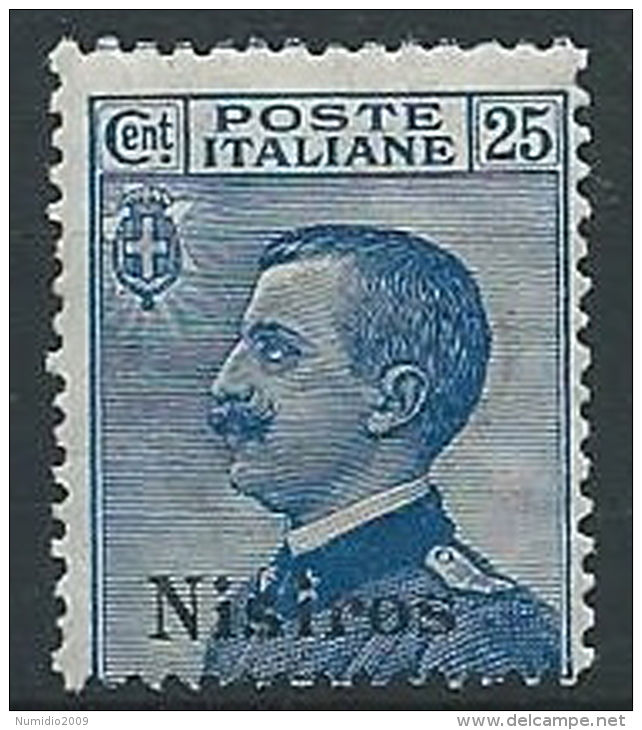 1912 EGEO NISIRO EFFIGIE 25 CENT MNH ** - G020 - Ägäis (Nisiro)