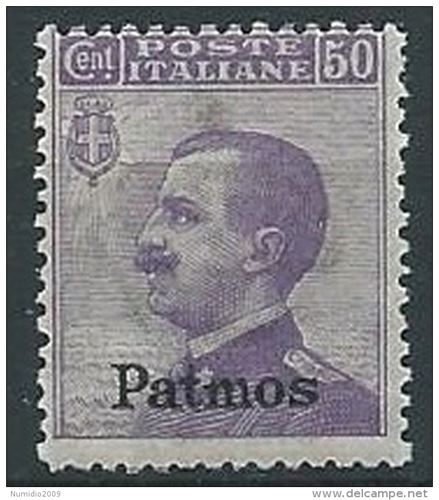 1912 EGEO PATMO EFFIGIE 50 CENT MNH ** - G020 - Egée (Patmo)