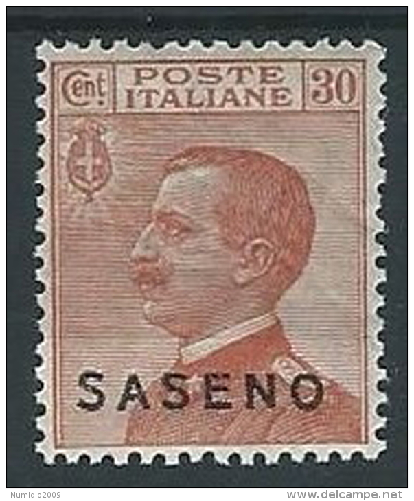 1923 SASENO EFFIGIE 30 CENT LUSSO MH * - G017 - Saseno