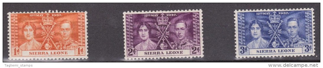 Sierra Leone, 1937, SG 185 - 187, Mint Hinged - Sierra Leone (...-1960)