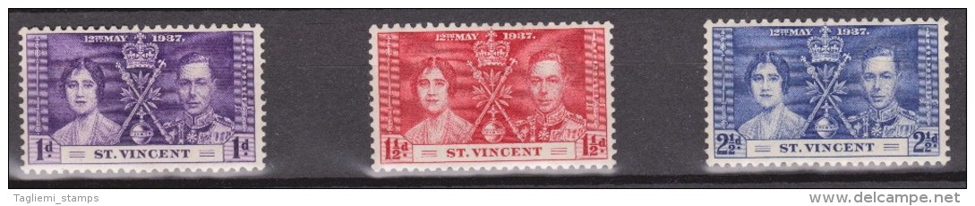 St Vincent, 1937, SG 148 - 150, Mint Hinged - St.Vincent (...-1979)