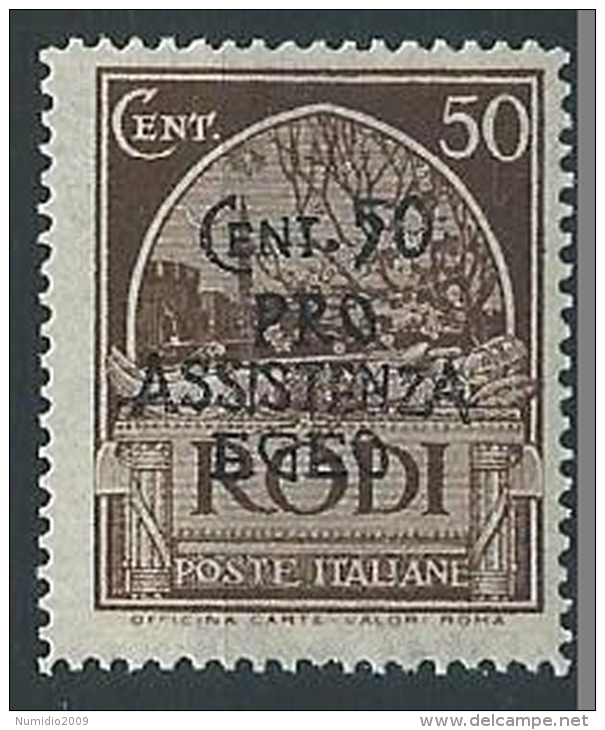 1943 EGEO OCCUPAZIONE TEDESCA PRO ASSISTENZA 50 CENT MNH ** - G015 - Ägäis (Dt. Bes.)