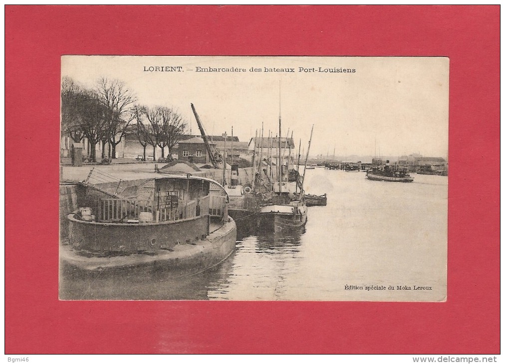 *  CPA..dépt 56..LORIENT  :  Embarcadère Des Bateaux Port Louisien  : Voir Les 2 Scans - Lorient