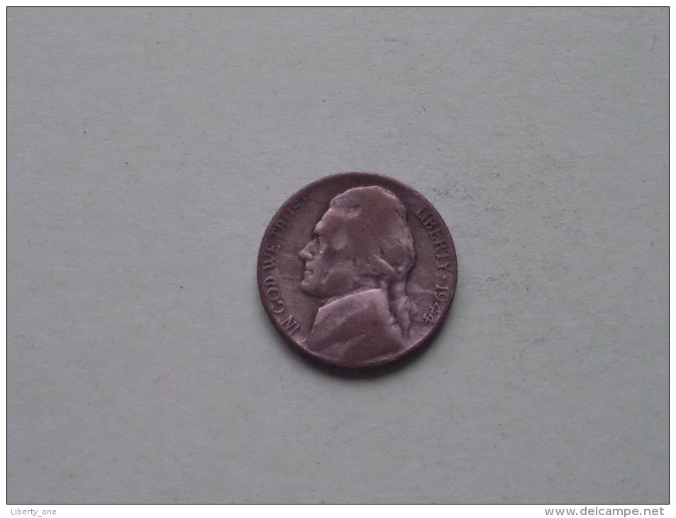 1944 P - Five Cents - KM 192a ( Uncleaned - For Grade, Please See Photo ) ! - 1938-…: Jefferson