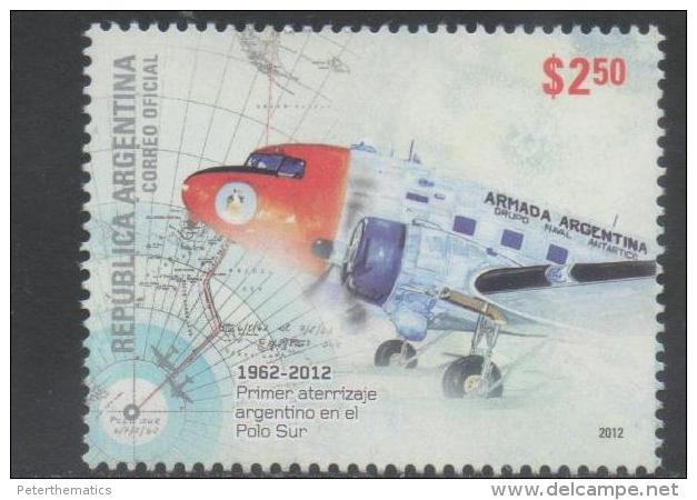 ARGENTINA, 2012, MNH,  ANTARCTIC, FIRST ARGENTINIAN LANDING ON SOUTH POLE, PLANES, 1v - Other & Unclassified