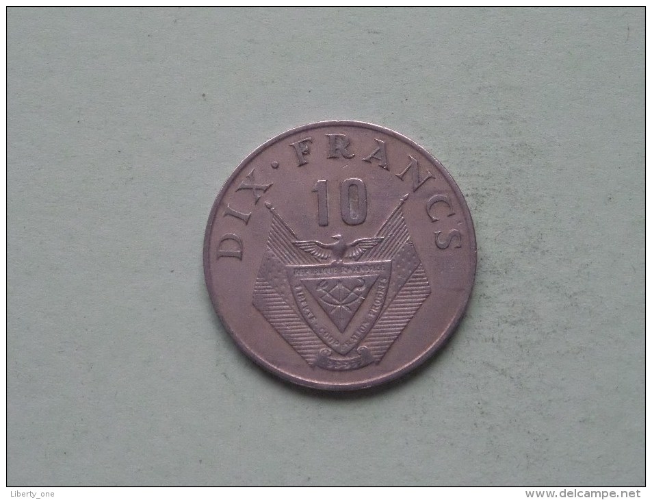 1974 - 10 Francs / KM 14.1 ( Uncleaned - For Grade, Please See Photo ) ! - Rwanda
