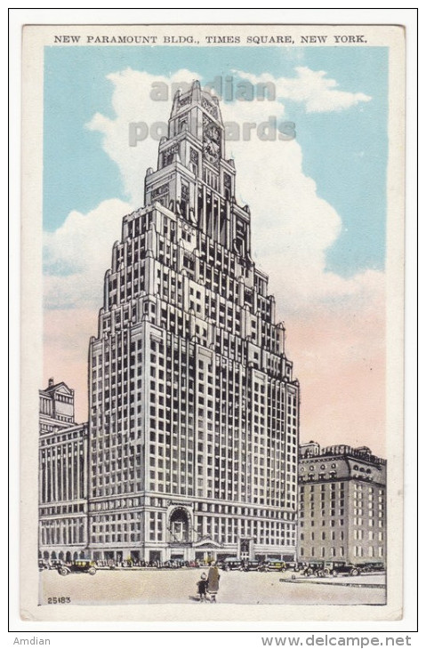 NEW YORK CITY PARAMOUNT BUILDING-TIMES SQUARE C1920s Vintage Postcard - NEW YORK SKYSCRAPER  [5567] - Time Square